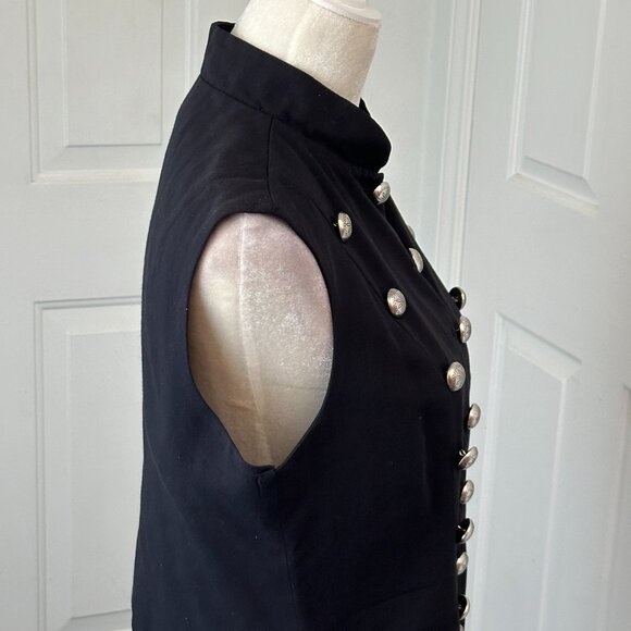 Vintage Scott Taylor Military Vest Rayon & Wool 21 Silver Buttons USA Sz Medium - Picture 11 of 14